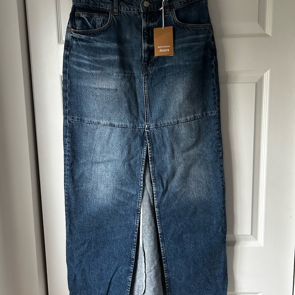 Reformation Tazz Maxi Denim Skirt